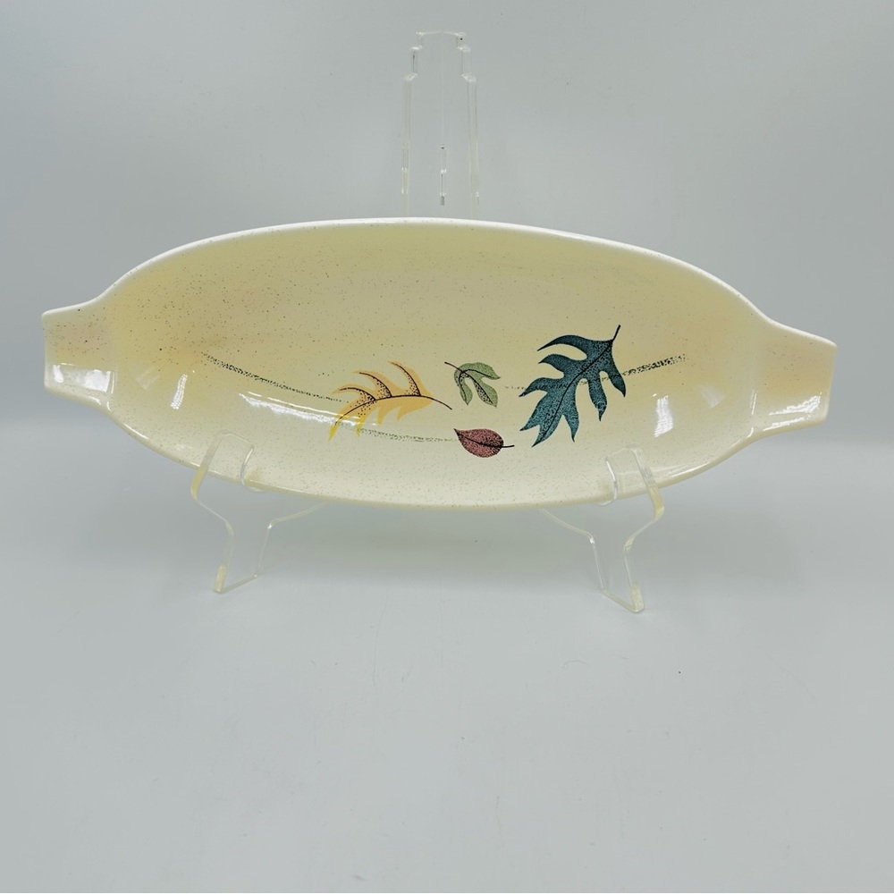 Vintage Franciscan Autumn Leaves Pattern 12" Oblong Relish Serving Dish MCM